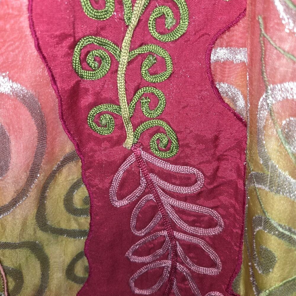 Vintage Jeevan Silk Top Jacket Plus Sz 2X Art To Wear Artsy Textured Silk Blend - Picture 4 of 16